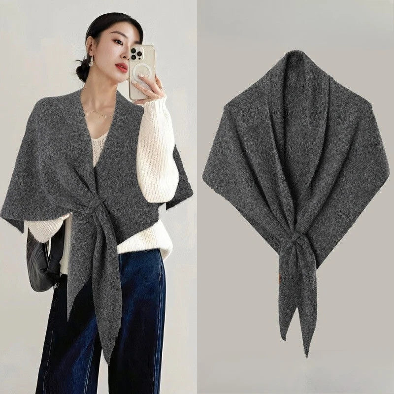 Women Coat & Jacket "Luxury Faux Cashmere Triangle Shawl Cape"