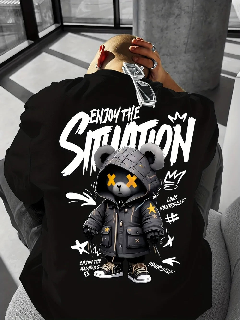 Men T-Shirt"Enjoy The Situation Teddy Bear"