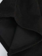 Men Matching Set "Textured Blazer Outfits, Black Lapel Jacket & Drawstring Pants Set"