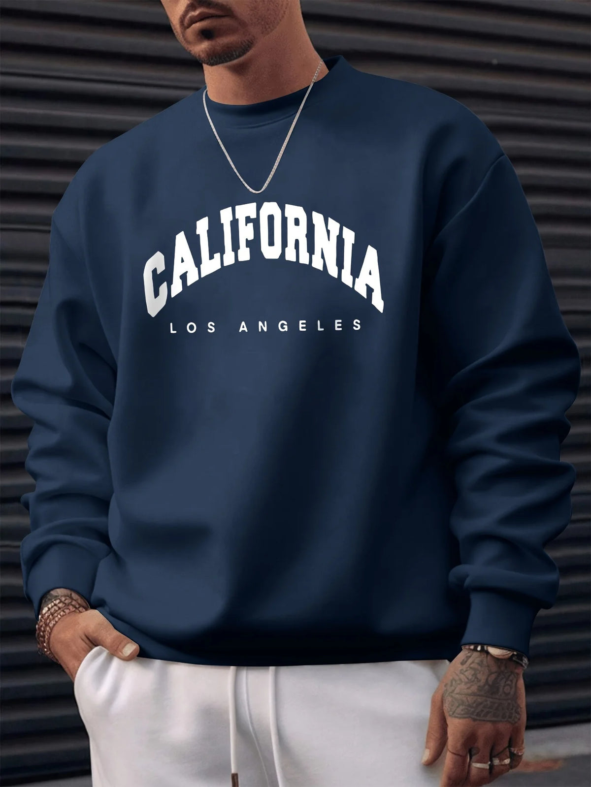 Men Hoodie Sweatshirt "CALIFORNIA LOS ANGELS White"