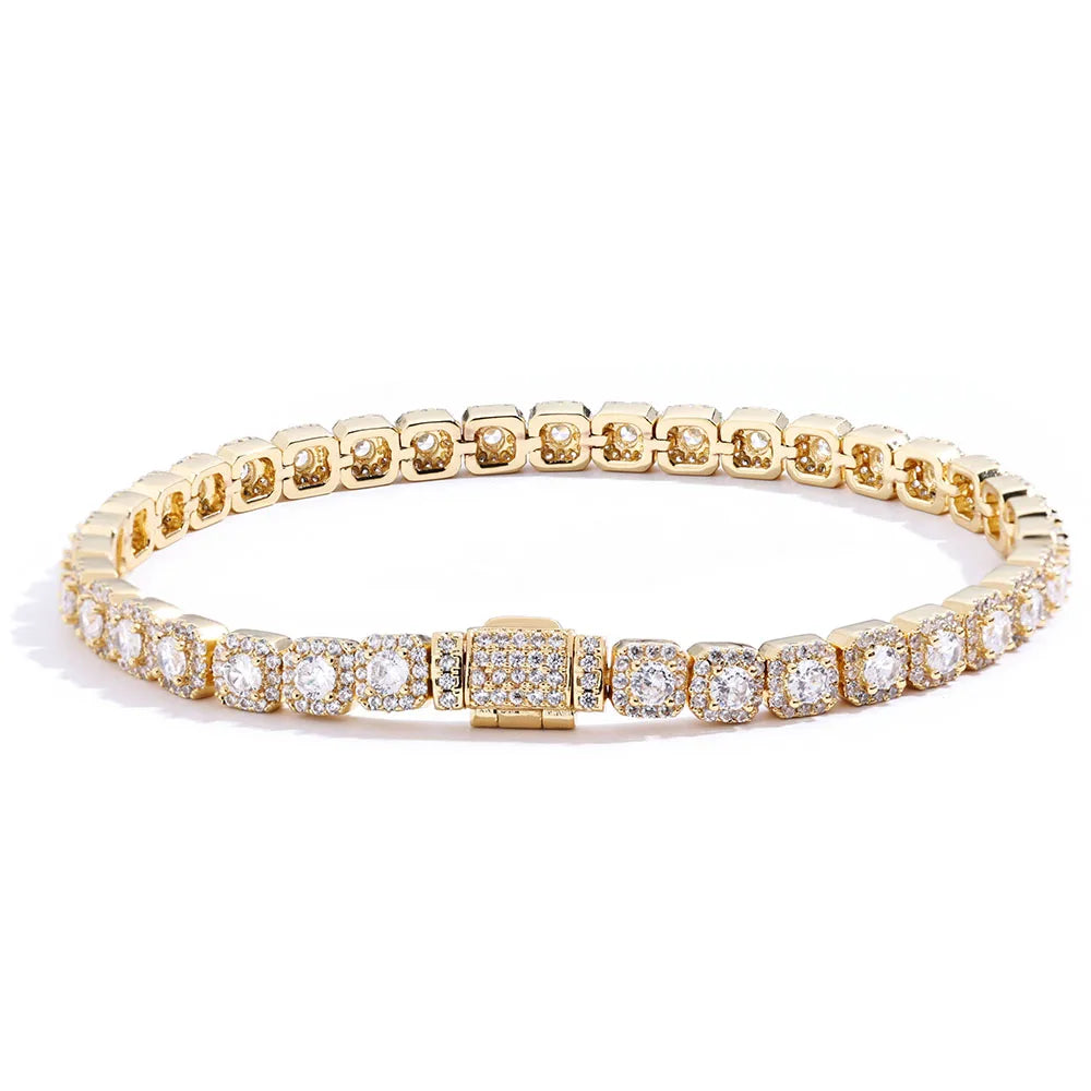 Unisex Jewelry & Accessories "HHIOK Hip Hop Style 5/7mm Iced Tennis Chain 18K Gold Plated 5A Cubic Zirconia Fashion Exquisite Bracelet"