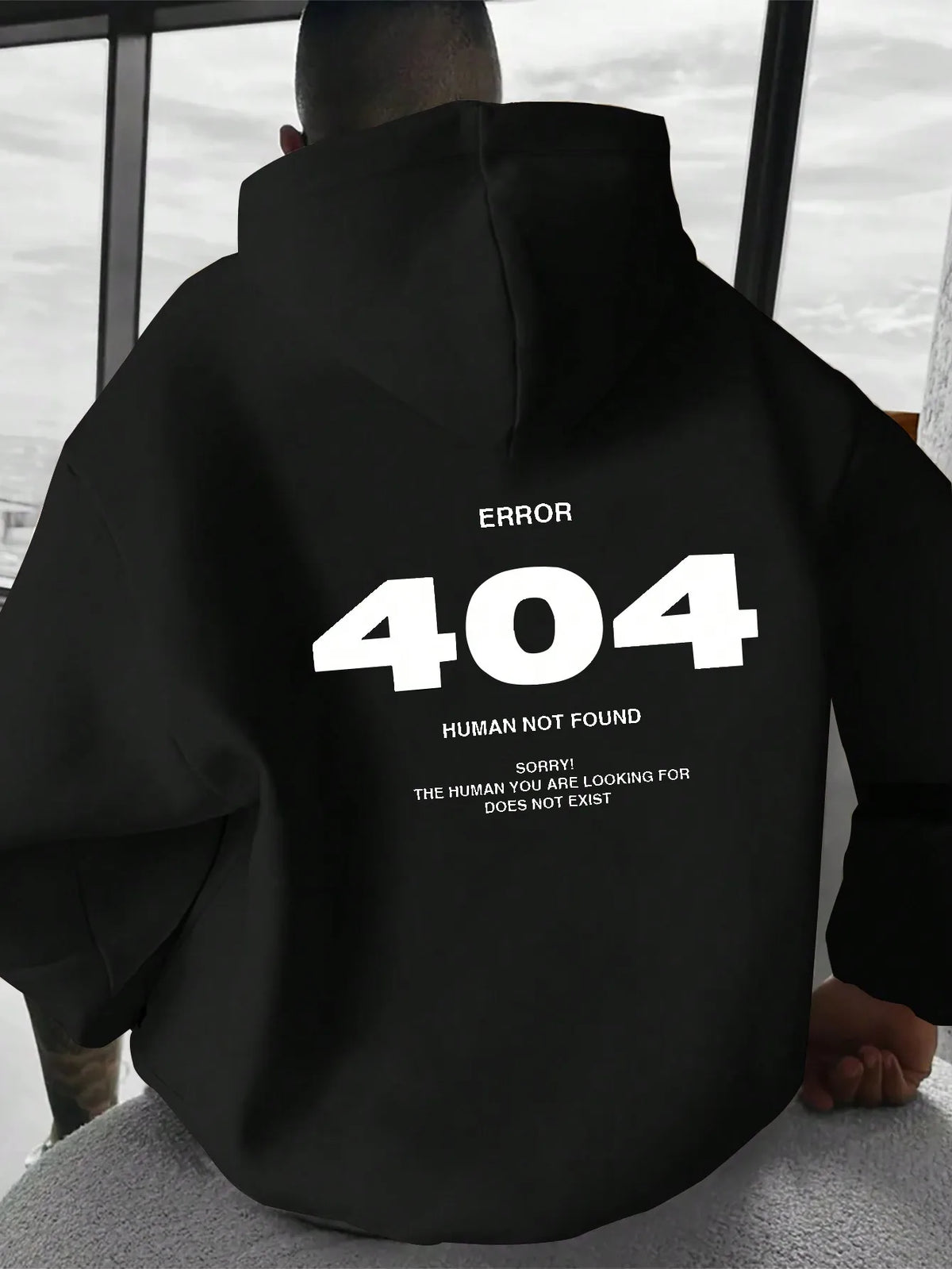 Men Hoodie Sweatshirt "ERROR 404 Human Not Find"