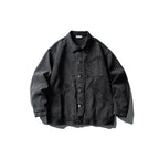 Men Denim Top"Vintage Heavyweight Denim Jacket Washed Distressed Style Lapel Collar Classic"