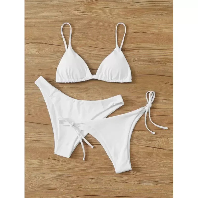 Women Bikini "3 Pieces Bikini Set Women Push Up Swimsuit with 2 Bottoms Low & Mid Waist Adjustable Straps"