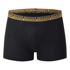 Men’s Classic Boxer Briefs – Gold Patterned Waistband / 5pcs