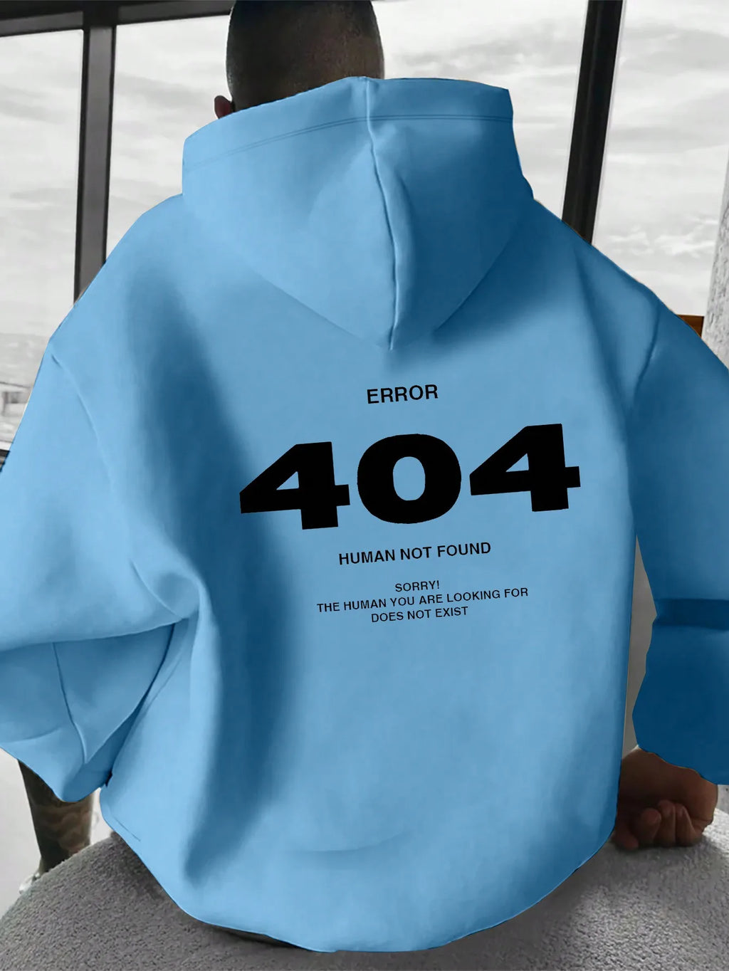 Men Hoodie Sweatshirt "ERROR 404 Human Not Find"