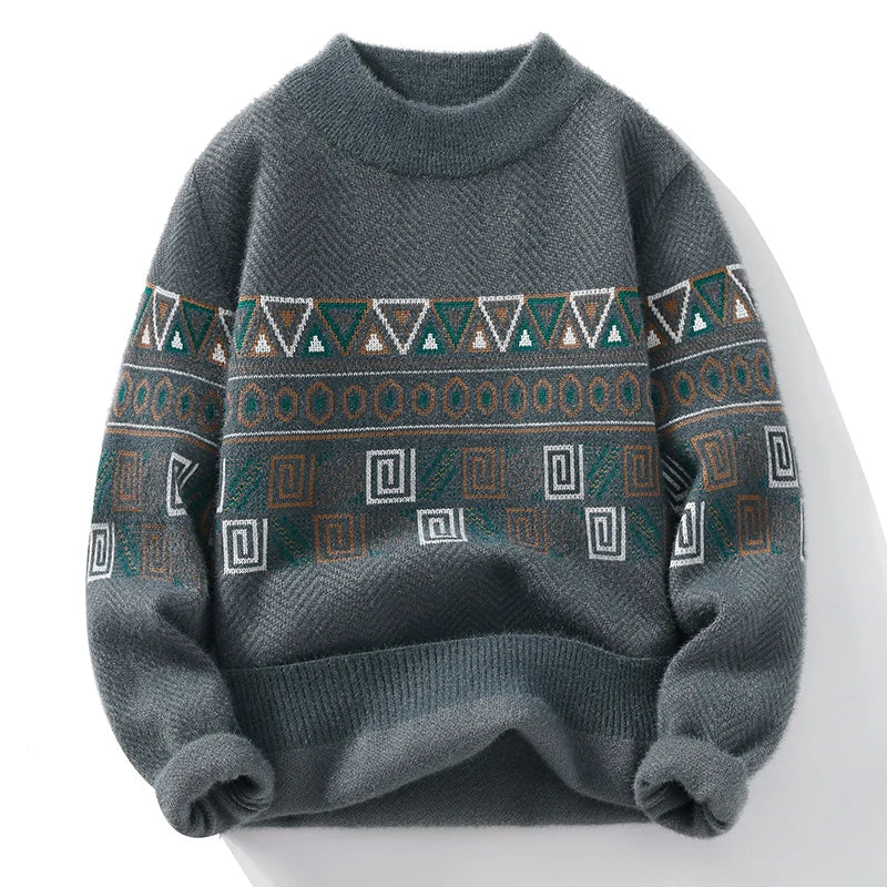Men Sweater "Fashion stripe pattern Sweaters 2024 Autumn/Winter Loose Knittwear"