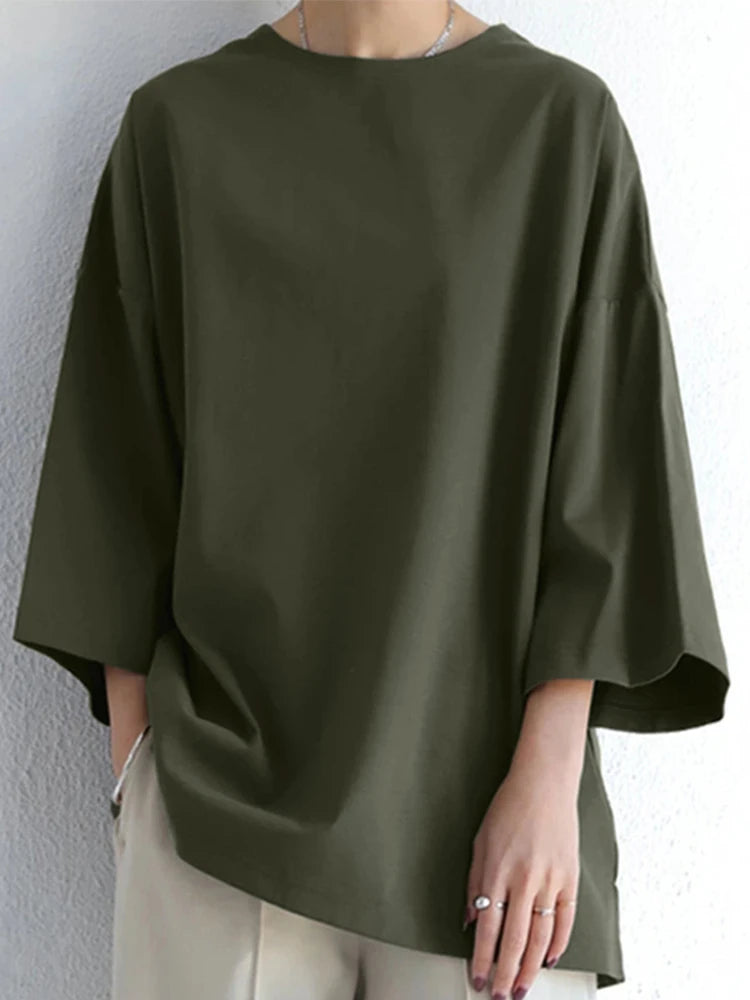 Women Blouse & Shirt "ZANZEA Women Blouses Casual Loose Long Flare Sleeve Solid Color Blusas Mujer"