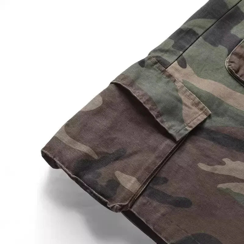 Men Short "Multi Pocket Camouflage Drawstring Jeans"
