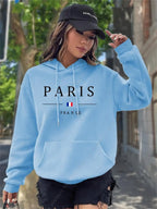 Women Sweaters & Hoodies "PARIS Graphic Letter Hoodies Women's Hooded Sweatshirt Pullover"
