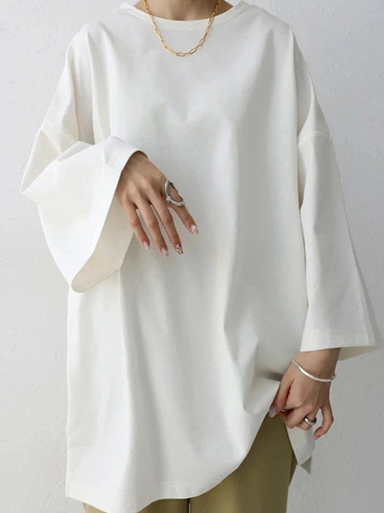 Women Blouse & Shirt "ZANZEA Women Blouses Casual Loose Long Flare Sleeve Solid Color Blusas Mujer"