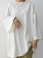 Women Blouse & Shirt "ZANZEA Women Blouses Casual Loose Long Flare Sleeve Solid Color Blusas Mujer"