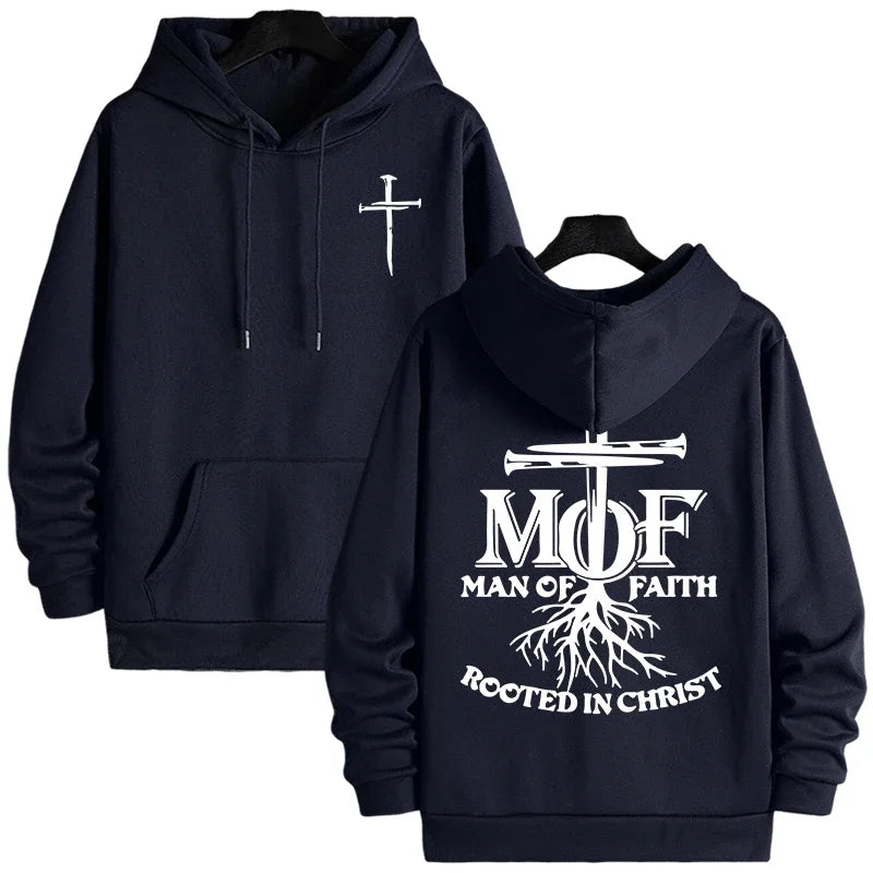 Men Hoodie Sweatshirt "Man Of Faith"