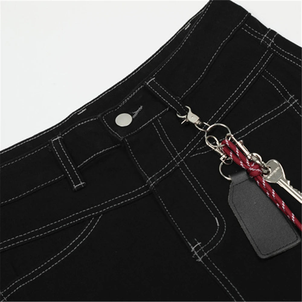 Men Short "Summer Denim Shorts Mens Streetwear Hip Hop Loose Wide Leg"