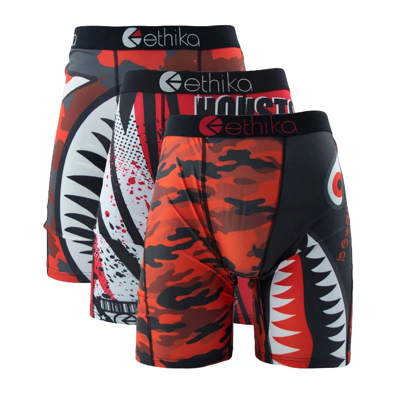Men Long Underwear - ETHIKA Men Boxers Breathable / 3pcs