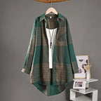 Women Blouze & Shirt "Checkered Shirt Woman Women's Buttoned Shirts Linen Blouses"