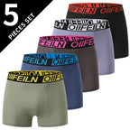 Men’s Classic Boxer Briefs – Gold Patterned Waistband / 5pcs