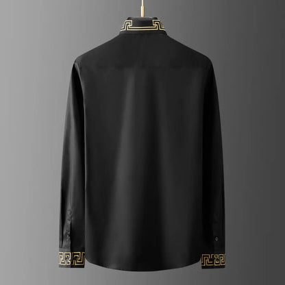 2025 New Summer Men's Long Sleeve Shirt Autumn Tide Brand Collar Cuff Embroidery Non-iron Fashion Personality High Quality Shirt