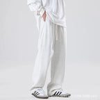 Women Casual Jogger Pants High Waist Elastic Cuff Sweatpants 2025 New American Style Loose Wide Leg Warm Fleece Lined Pants for