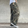 Men Cargo Pants "Retro American Street Loose Straight Leg Camouflage Milittary"