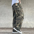 Men Cargo Pants "Retro American Street Loose Straight Leg Camouflage Milittary"