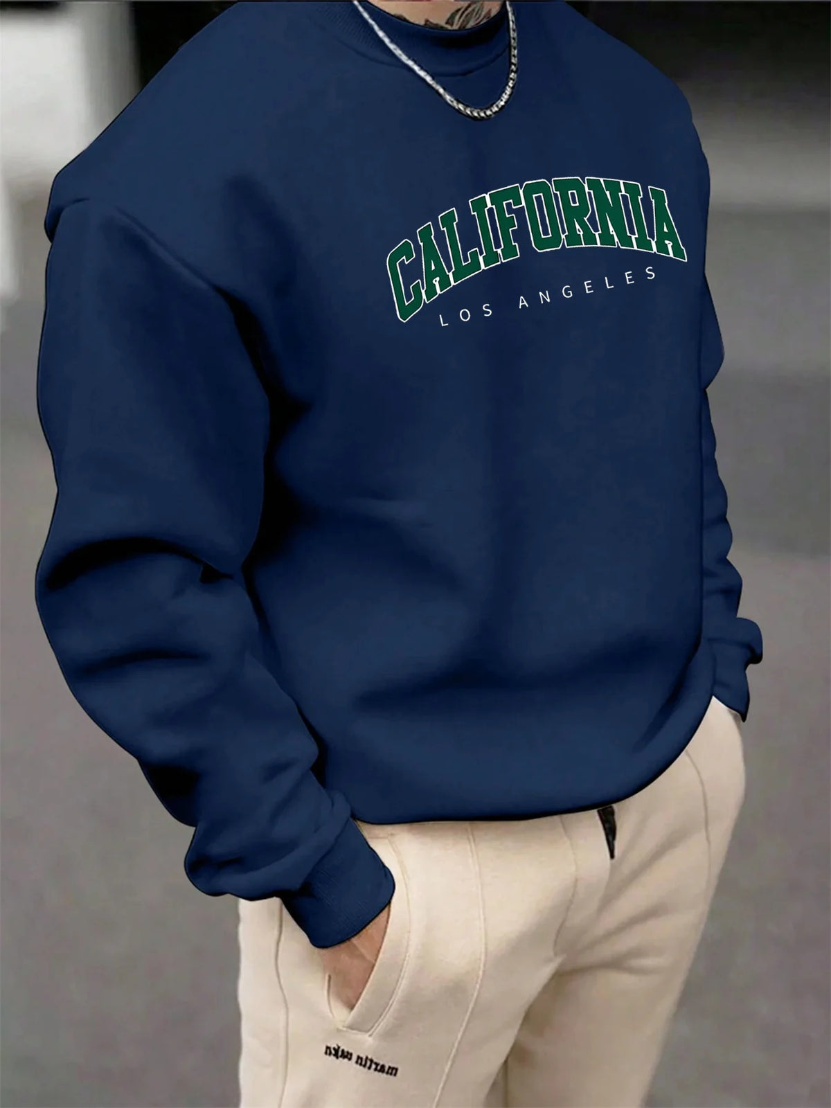 Men Hoodie Sweatshirt "CALIFORNIA LOS ANGELS Green"