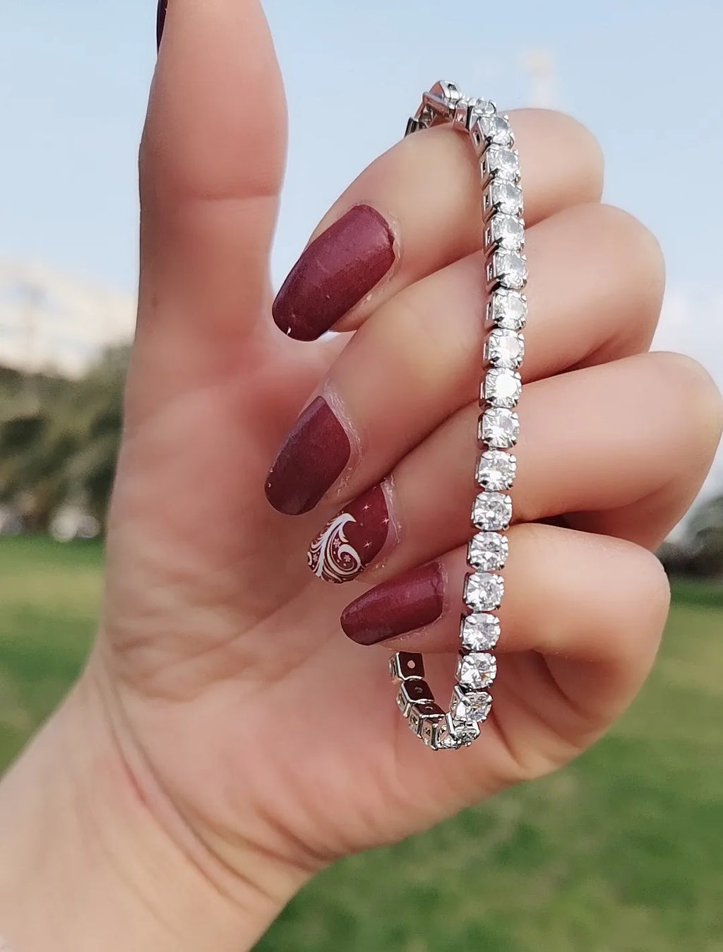 Unisex Jewelry & Accessory "Tennis Bracelet White Gold filled 3-5mm Round Simulated Diamond Bracelets"