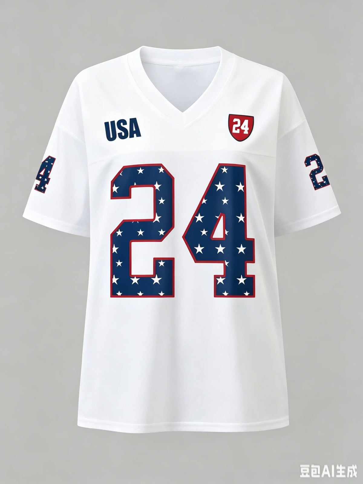Women T-Shirt & Polo "USA No.24 Printed Jersey T-Shirt Women Breathable Short Sleeve"