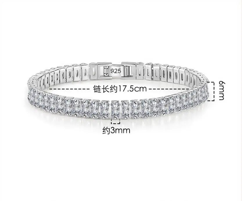 Unisex Jewelry & Accessory "3mm 4mm D Color Moissanite Tennis Bracelet Full Diamond GRA 925 Sterling Silver Wedding Jewelry Bracelets"