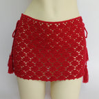 Women Cover "High Quality Bikini Cover Up Mini Skirt Beach Skirt Hollow Hand Made"