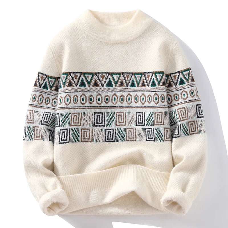 Men Sweater "Fashion stripe pattern Sweaters 2024 Autumn/Winter Loose Knittwear"