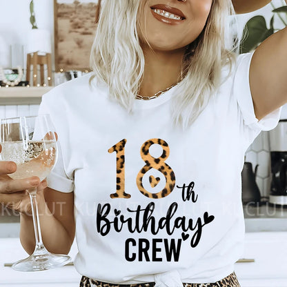 Chapter 18th Tshirt Female Tops Fashion Leopard Graphic Print Women T-Shirt Birthday Girls Party Tee Harajuku Short Sleeve Shirt