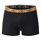 Men’s Classic Boxer Briefs – Gold Patterned Waistband / 5pcs