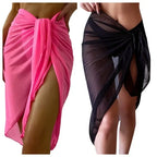 Women Cover "Summer Beach Dress Wrap Sheer Wrap Knot Waist Swimsuit Cover Up Skirt Bikini"