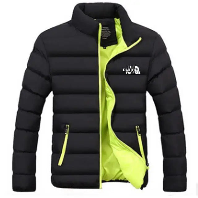 Men Parkas "winter coat solid color stand up collar zipper windproof"