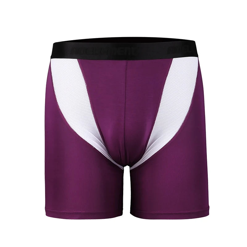 Men Long Performance Mesh Long-Leg Boxer Briefs / 3pcs