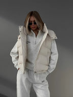 Women Coat & Jacket "Winter Sleeveless Hooded Puffer Vest Hot Trendy Outerwear Fashionable Spicy Girls Coats Vests"