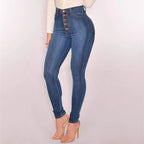 Women Jeans "High Waist Push Up Jeans High Elastic Stretch Ladies Mom Jeans Female"