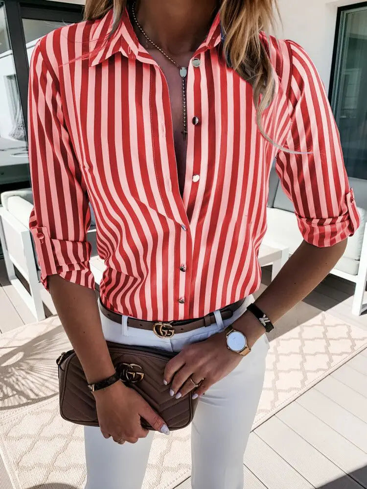 Women Blouse & Shirt "Casual Loose Striped Shirts"