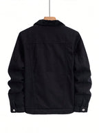 Men Denim Top"Men's – Turn-Down Collar Sherpa Lined Workwear Coat, Thick Warm Winter Outerwear"