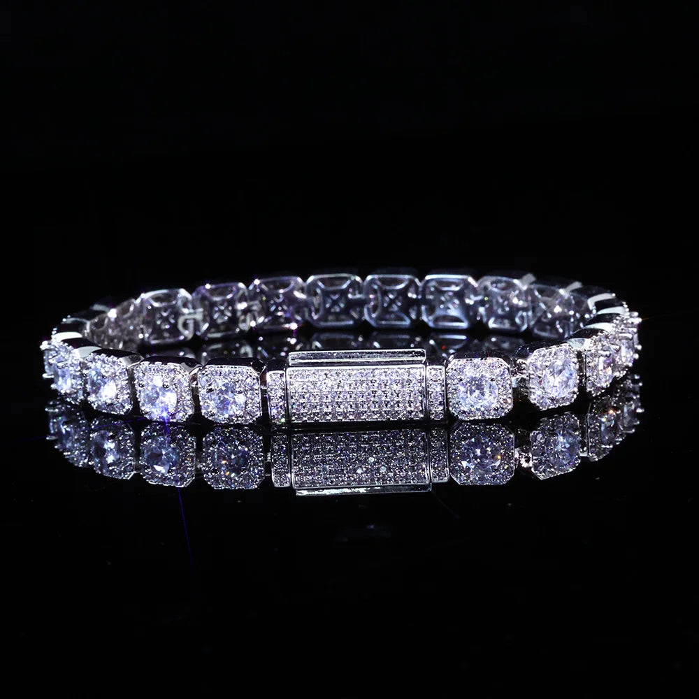 Unisex Jewelry & Accessories "HHIOK Hip Hop Style 5/7mm Iced Tennis Chain 18K Gold Plated 5A Cubic Zirconia Fashion Exquisite Bracelet"