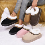 Women Slippers "Fluffy Women's Slippers Home Casual Plush Ankle Boots"