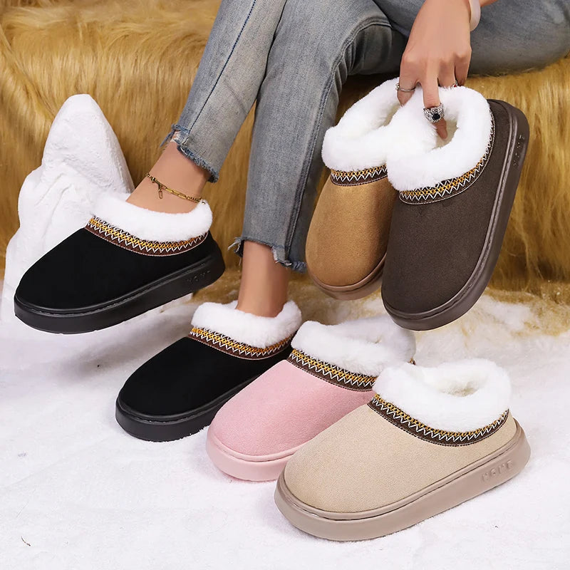Women Slippers "Fluffy Women's Slippers Home Casual Plush Ankle Boots"