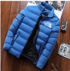 Men Parkas "winter coat solid color stand up collar zipper windproof"