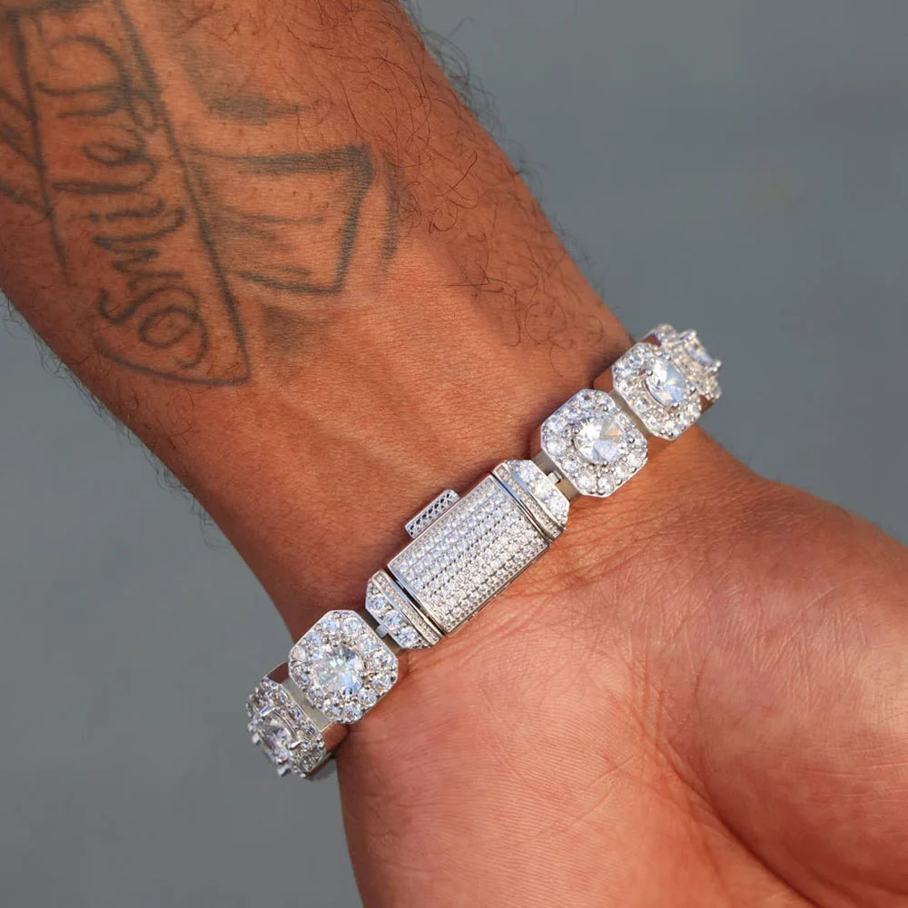 Unisex Jewelry & Accessories "Valentine Day Cluster Tennis Bracelet Hip Hop Jewelry Sparkle 5A CZ Diamond"