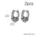 Men Jewerly & Accessories "Vintage Totem Vine Pattern Hoop Earrings for Men, Hypoallergenic Metal Huggies Earrings"