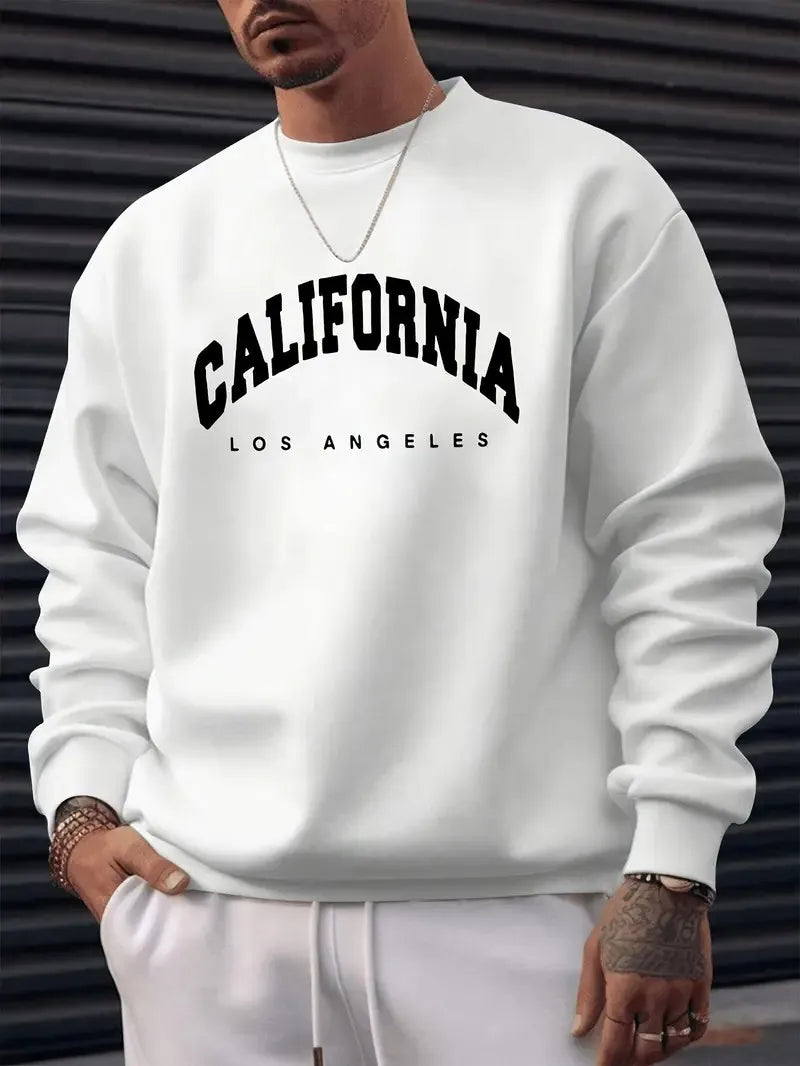 Men Hoodie Sweatshirt "CALIFORNIA LOS ANGELS White"