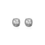 Unisex Jewerly "TOPGRILLZ 1 Pair Square Iced Out Cubic Zirconia Brass Magnetic Ear Clip Simple Fashion No Piercing"