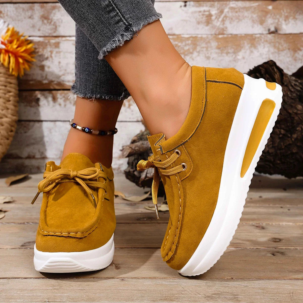 Women Sneakers "Women Running Shoes Outdoor Breathable Lace-up Thick Bottom"