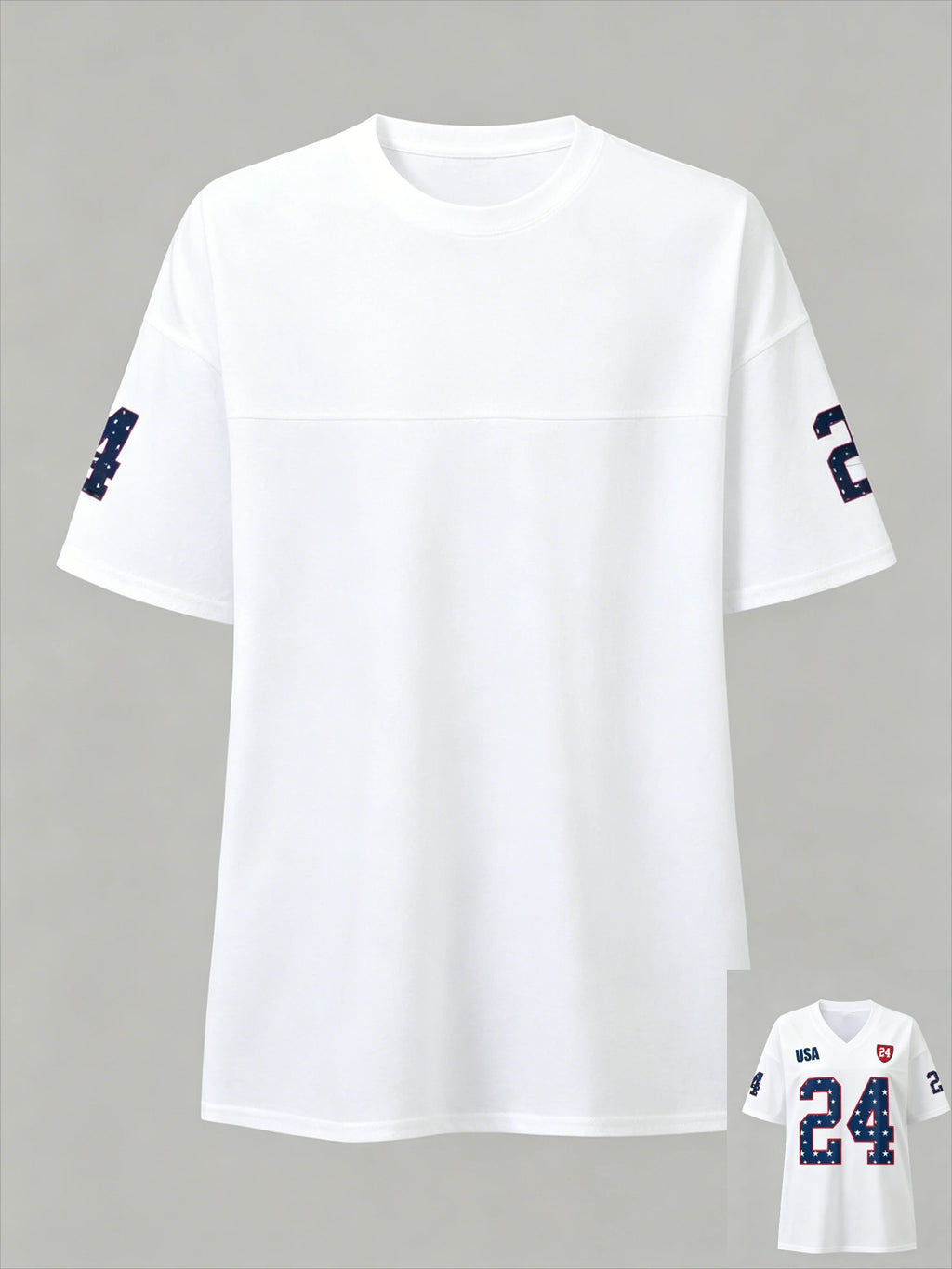 Women T-Shirt & Polo "USA No.24 Printed Jersey T-Shirt Women Breathable Short Sleeve"